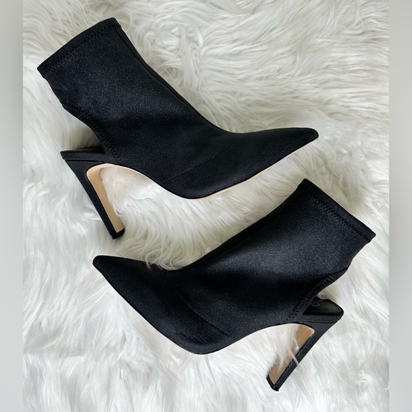 Jewel Badgley Mischka Sondra Open Heel Pointy Toe Booties.  EUC! - Picture 6 of 11